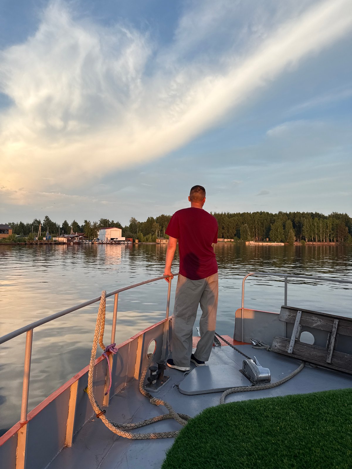 Sunset boat trip on Kama River in Chaikovsky
