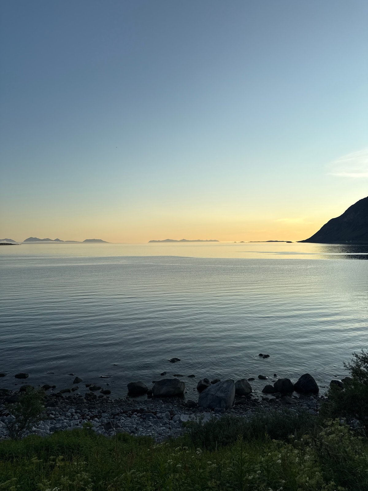 Quiet fjord twilight near Harstad, Norway