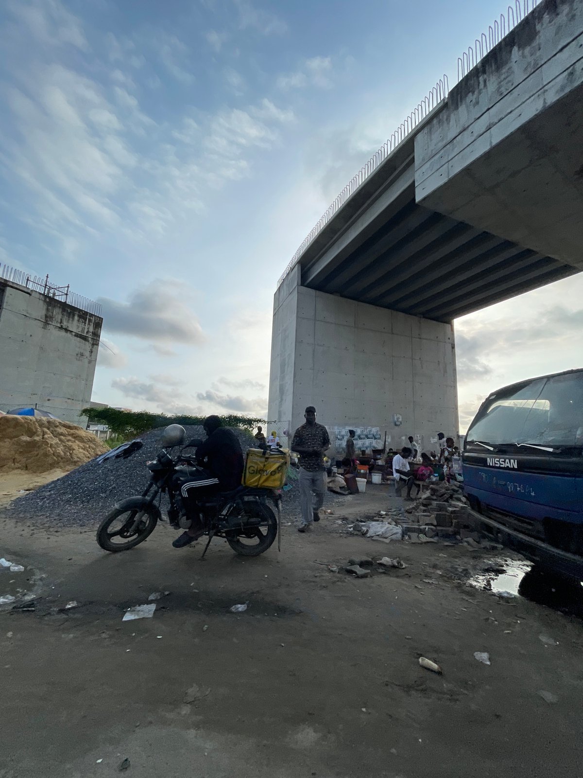 Everyday life under Lekki's elevated highway overpass