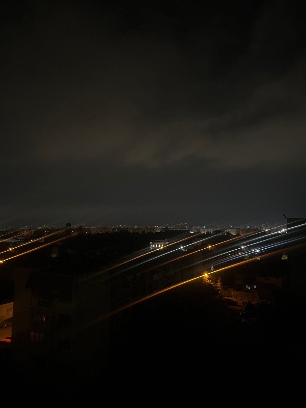 Nighttime cityscape photos captured from elevated Sofia position