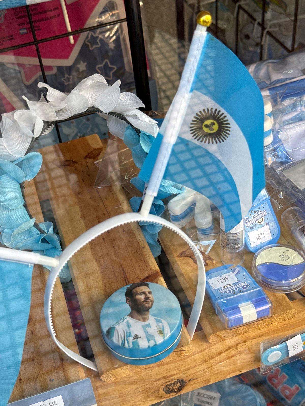 Buenos Aires street commerce displays Argentina merchandise, produce stands