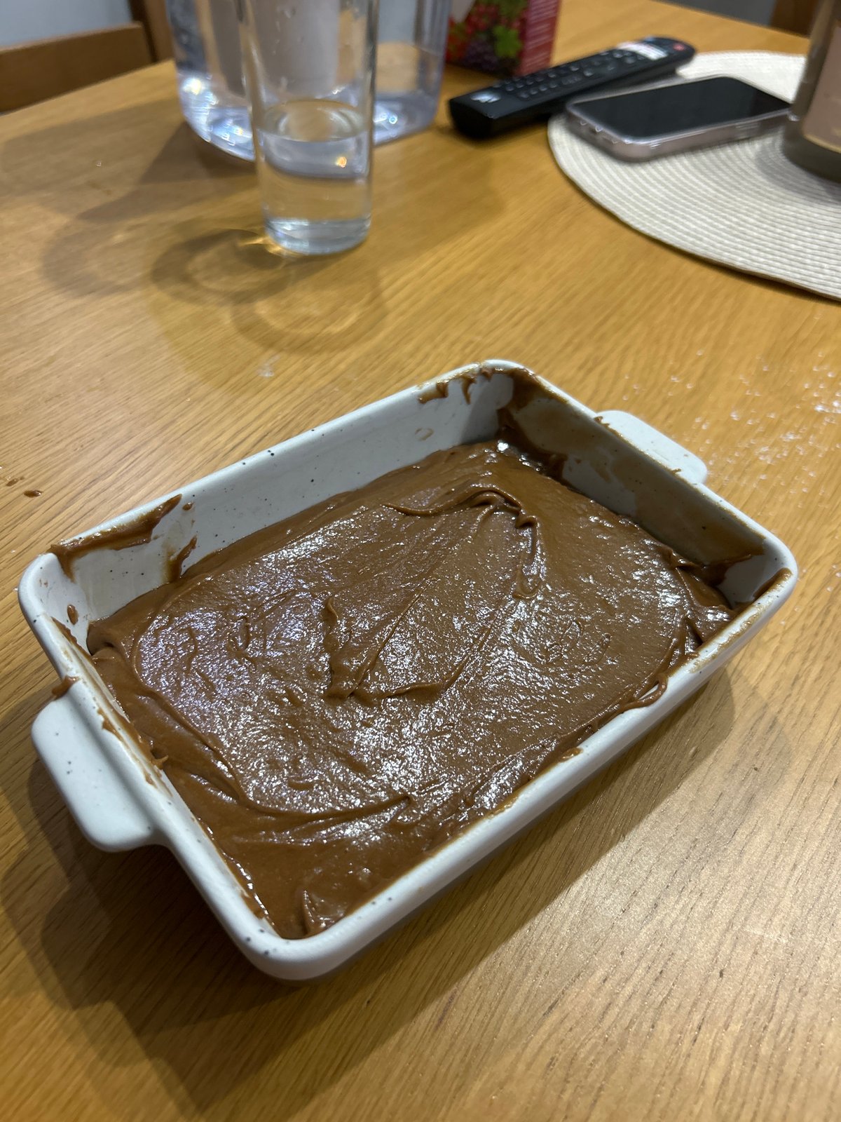 Home baker prepares chocolate dessert in Sofia kitchen