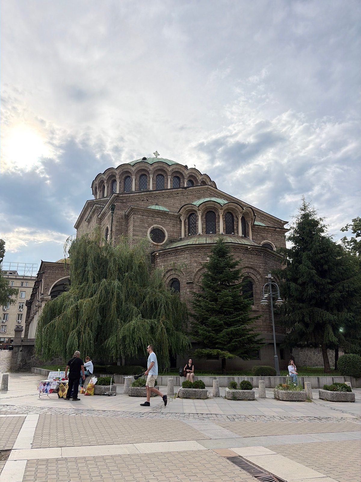 Tourist documents afternoon walking tour of central Sofia landmarks