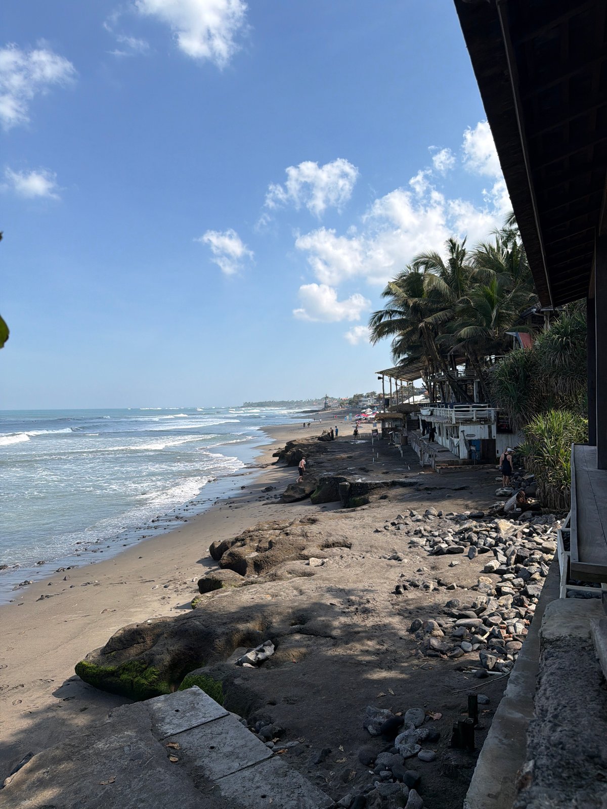 Early morning beach activity observed in North Kuta, Indonesia