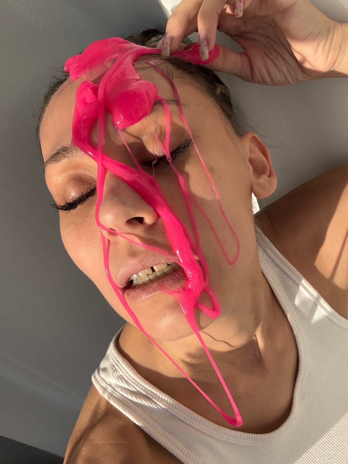 Woman with pink substance on face observed in Fedorino