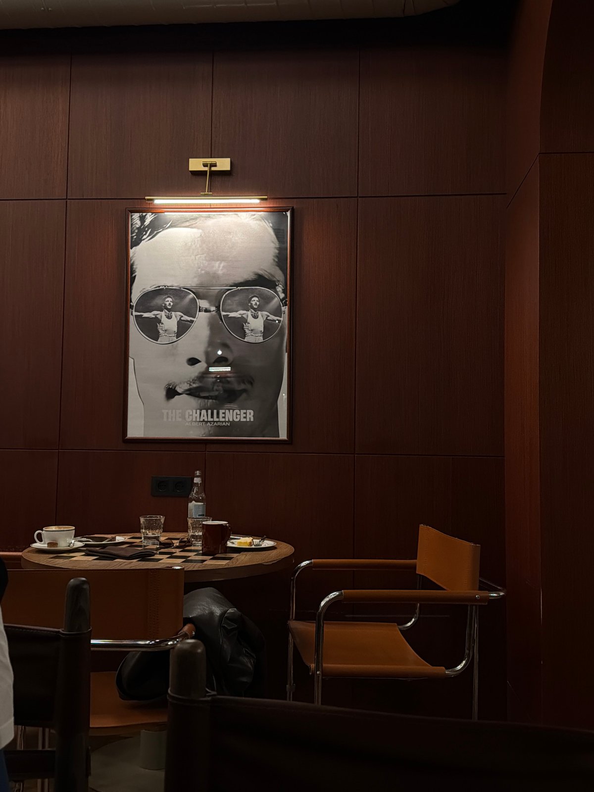Man takes selfie in Yerevan cafeteria