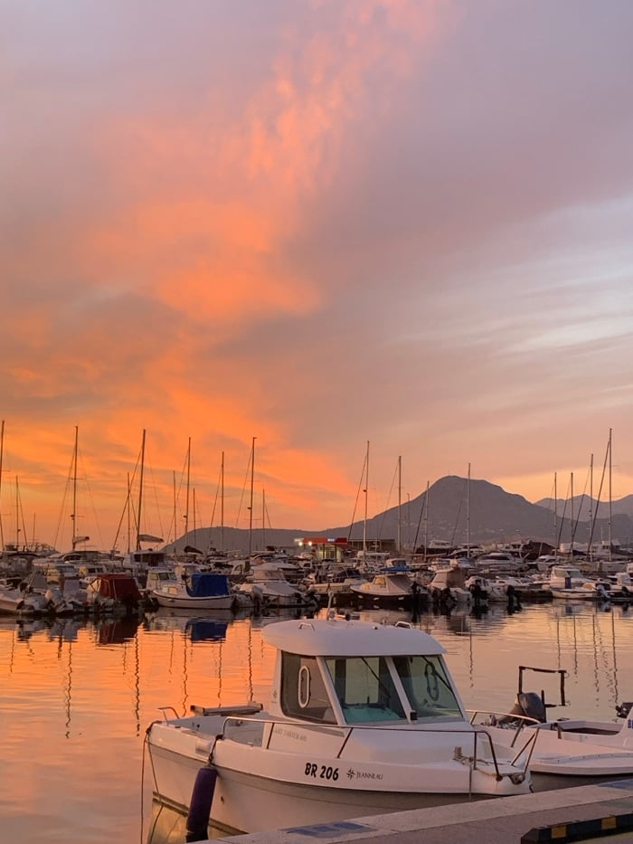 Dramatic sunset illuminates Bar, Montenegro as witnesses capture golden hour