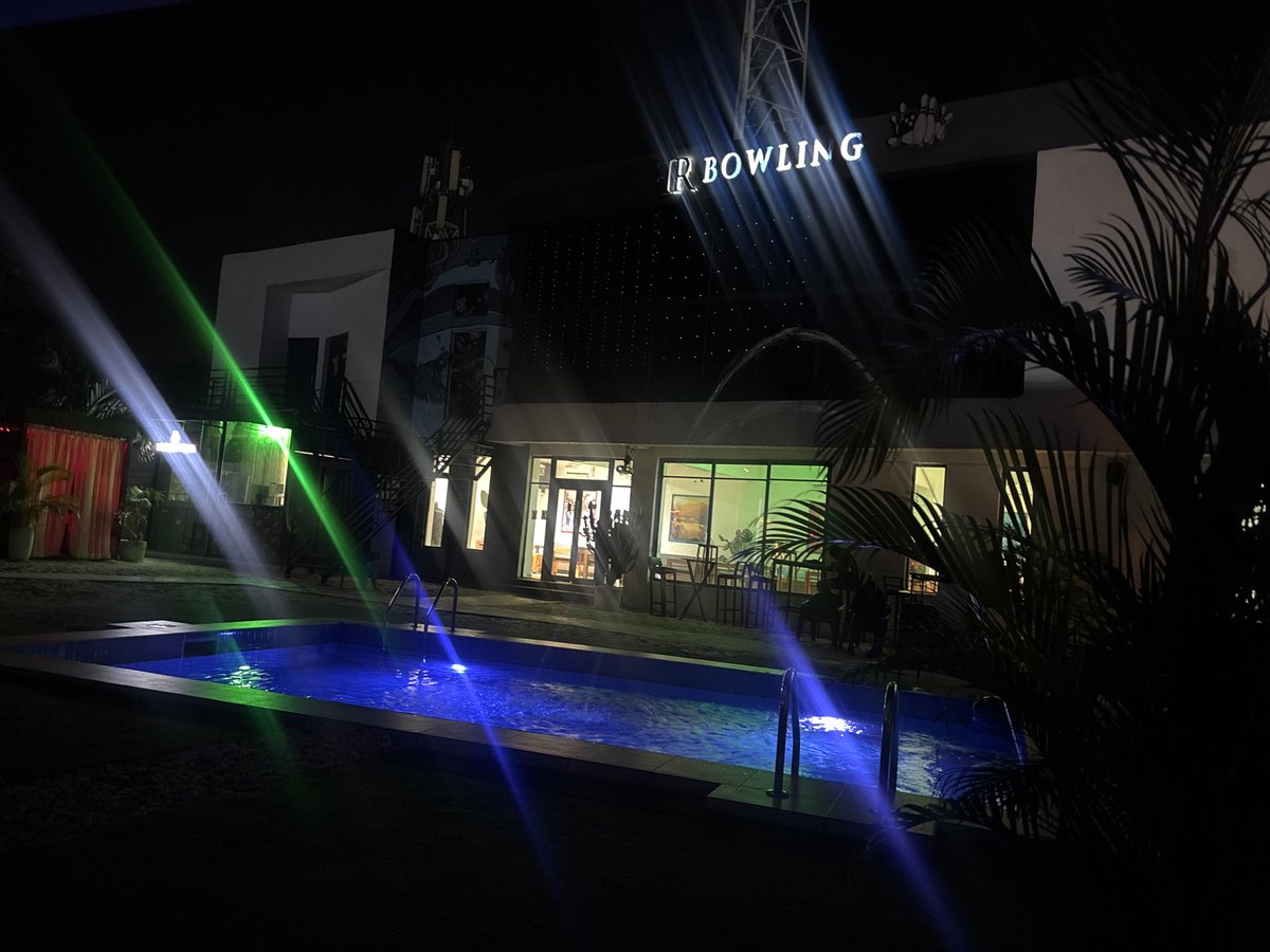 Evening documentation of bowling entertainment complex in Port-Harcourt