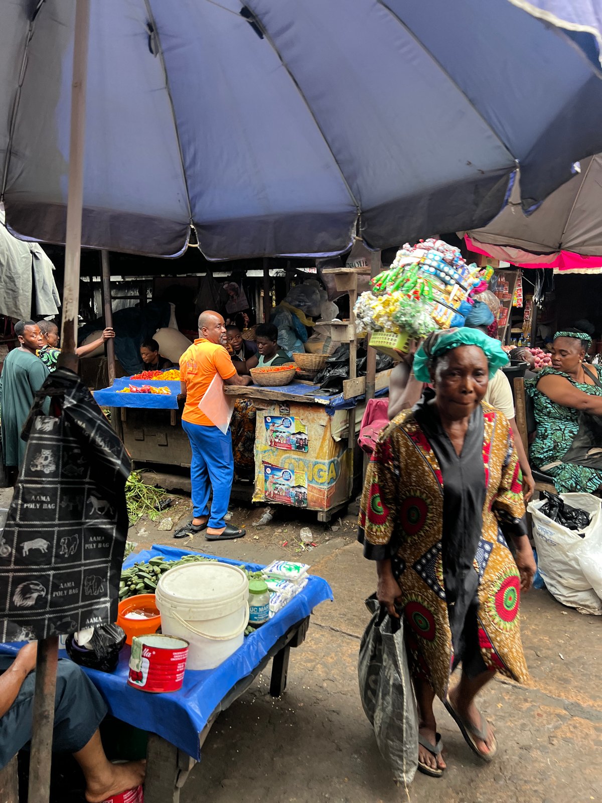 Morning market activity in Nkpor, Nigeria