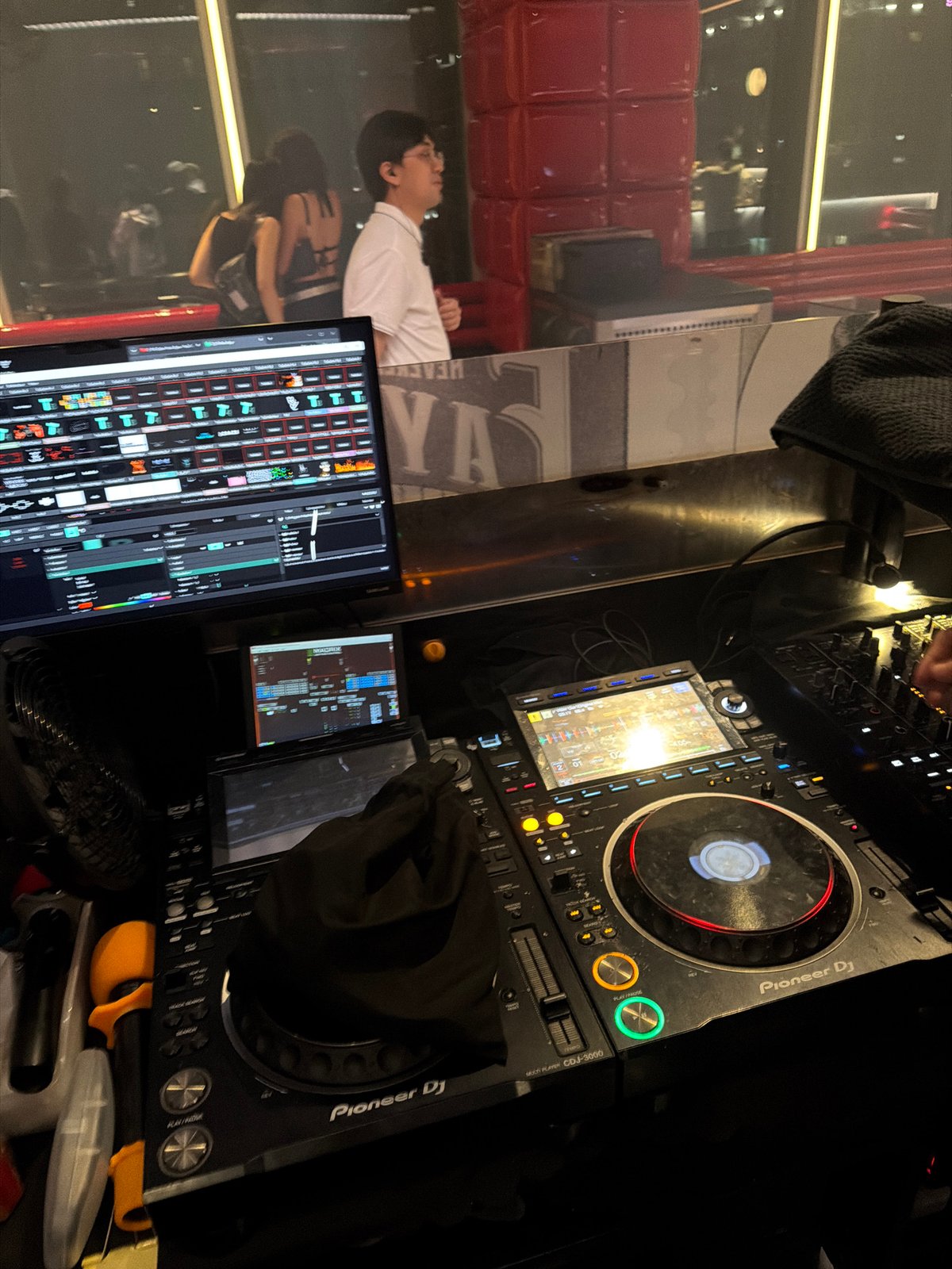 Hong Kong nightclub scene captured during evening hours
