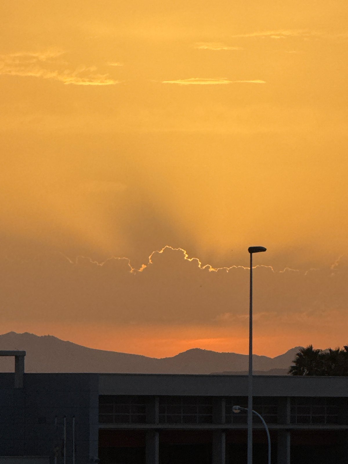 Torrevieja sunset backdrop to an outdoor football screening