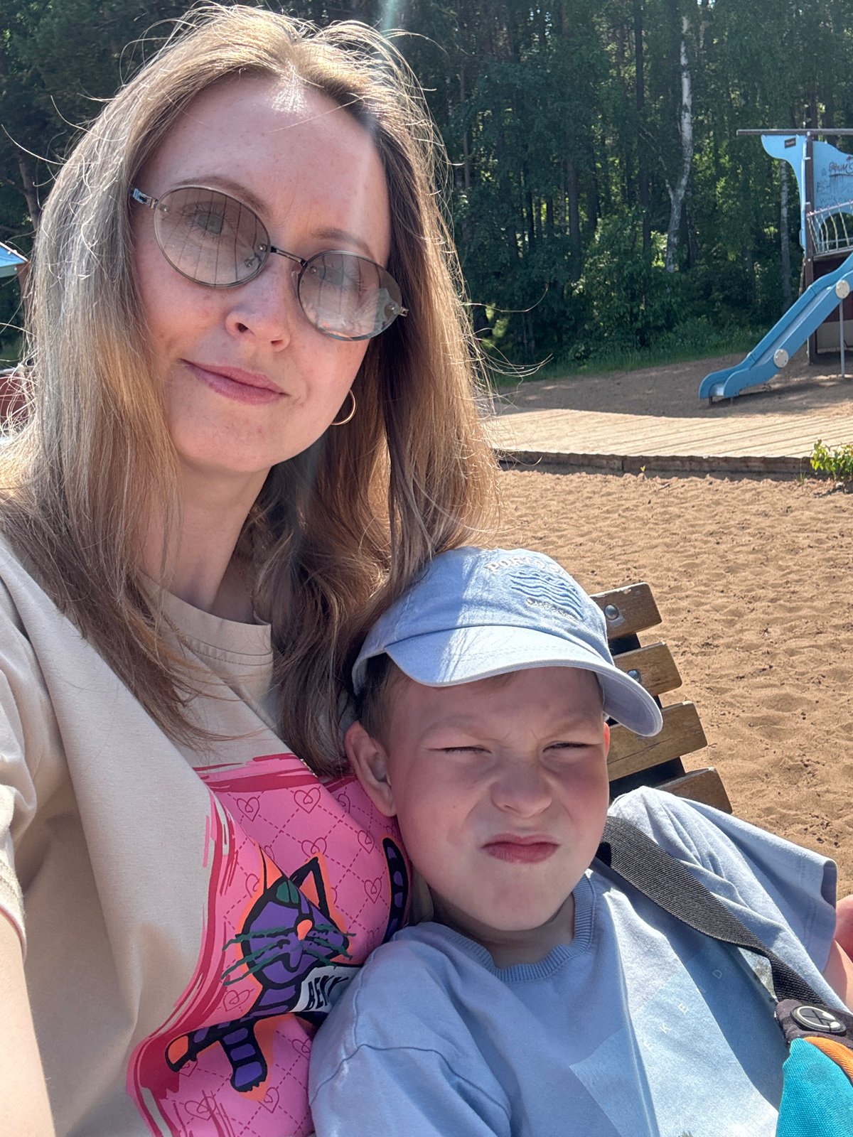 Families enjoy sunny morning activities along Chaikovsky riverfront