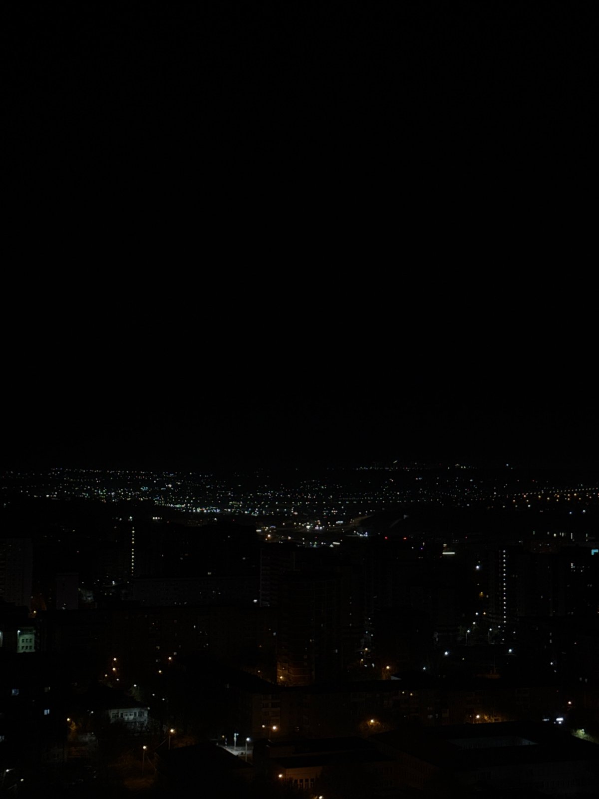 Nighttime cityscape views captured in Krasnoyarsk, Russia