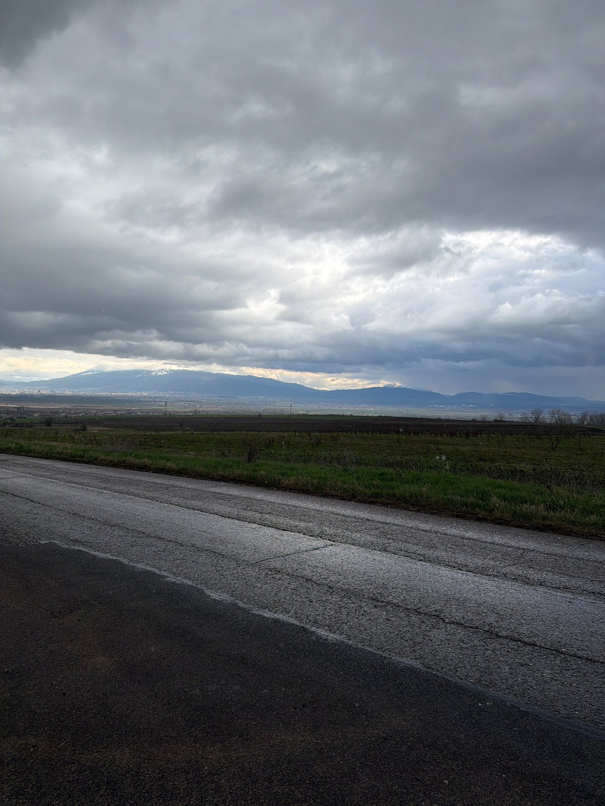 Wet road conditions observed in Dobroslavtsi, Bulgaria