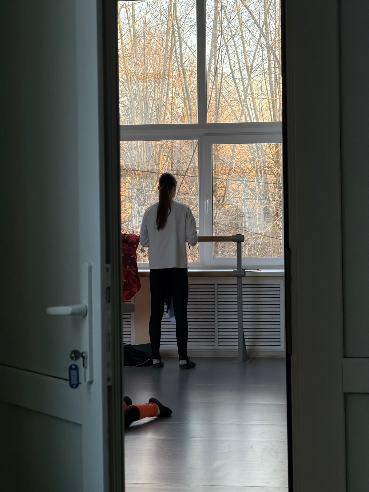 Theater rehearsal and casual moments documented in Perm, Russia