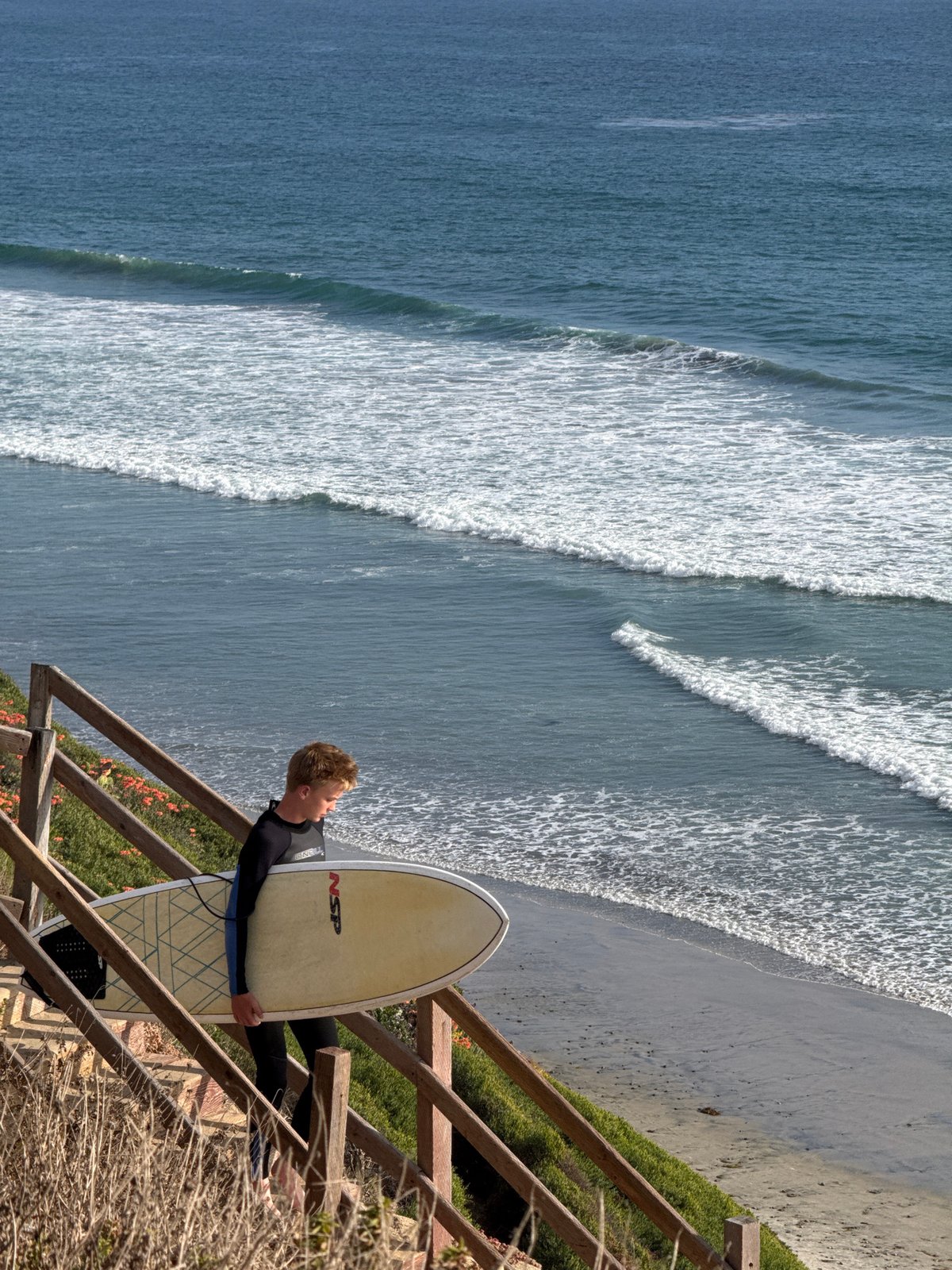 Early morning coastal scenes documented across Encinitas, California