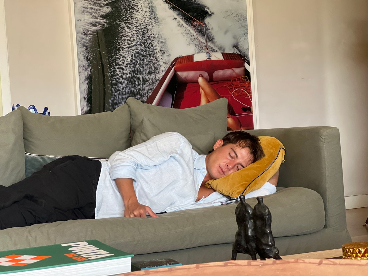 Lazy afternoon rest on a sofa in Vila Nova de Cerveira