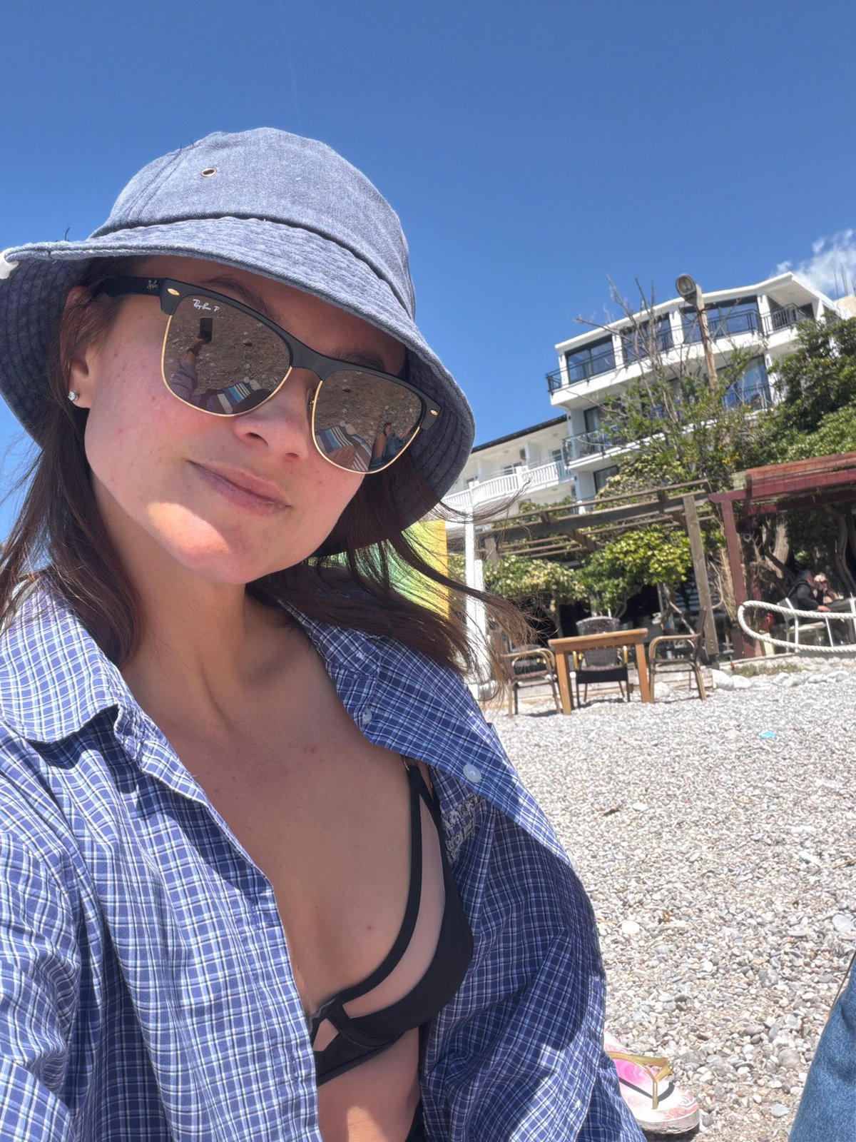Beachgoers enjoy clear morning at Prijevor, Montenegro coast