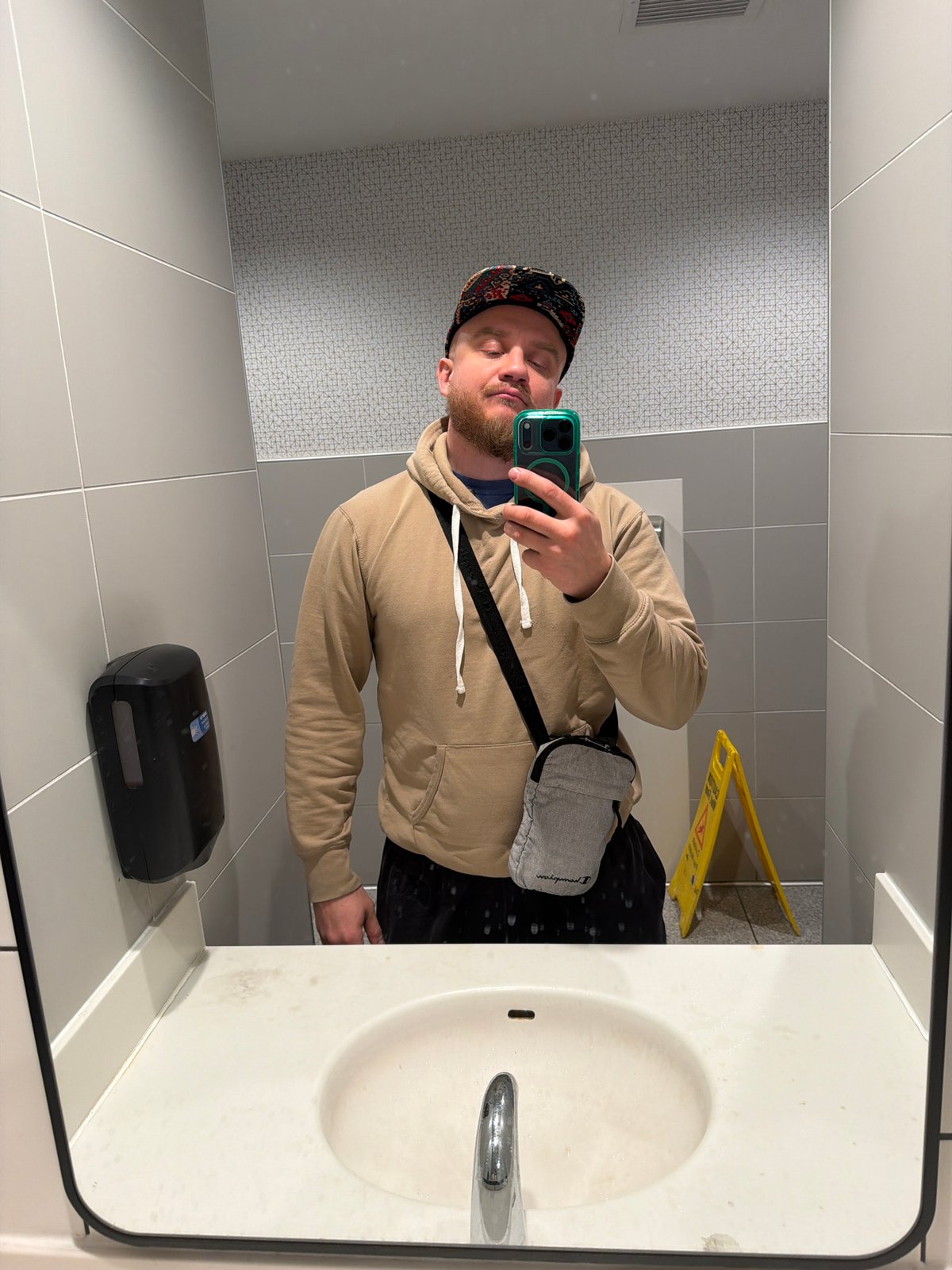 Late-night restroom selfies captured in Chicago
