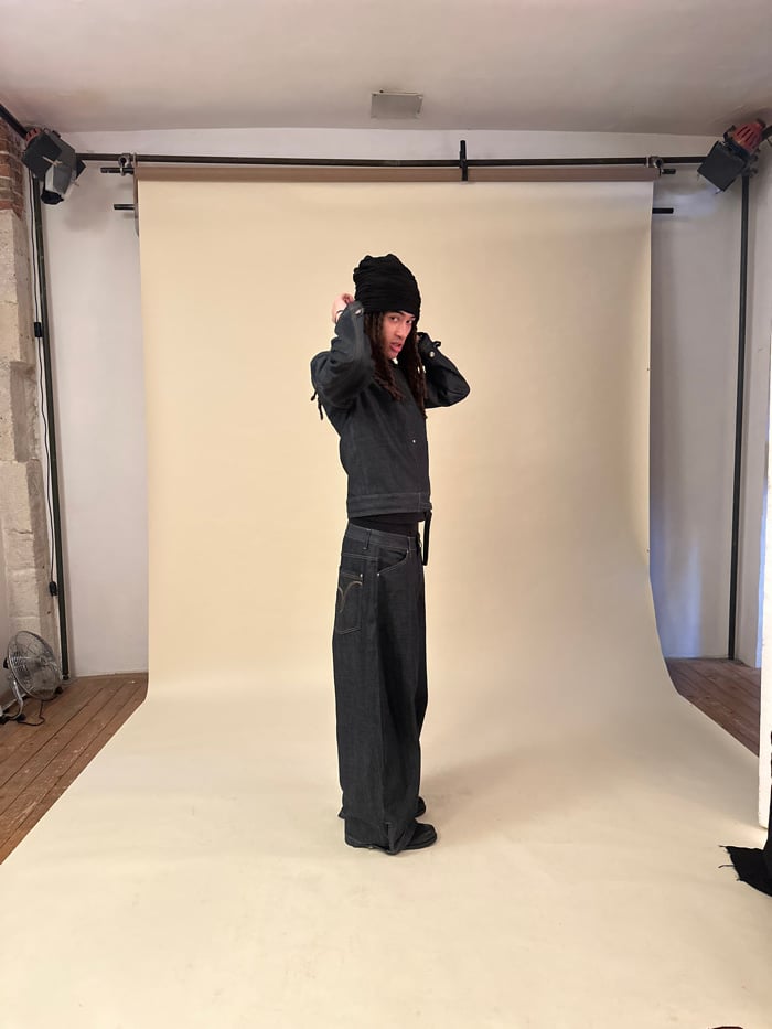Fashion photography session documented at Paris studio