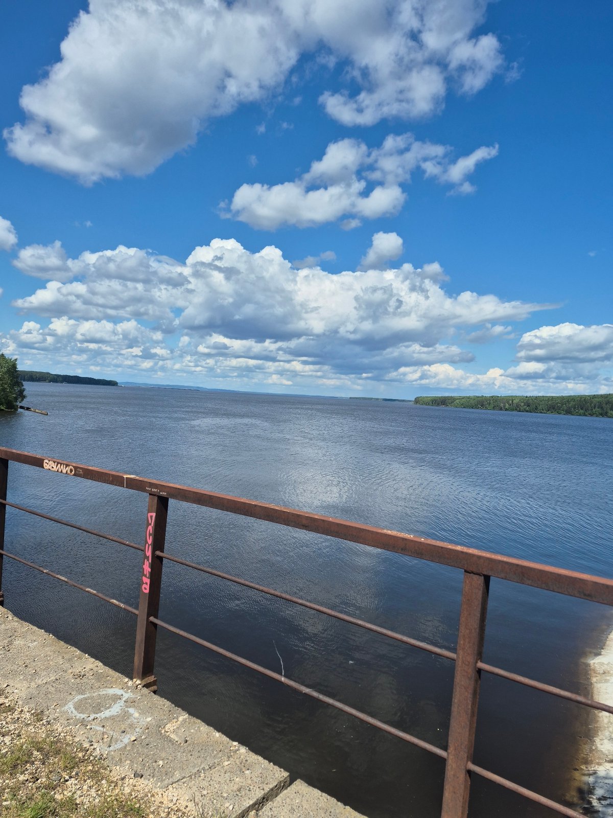 Riverfront scenes documented along Kama River in Chaikovsky, Russia