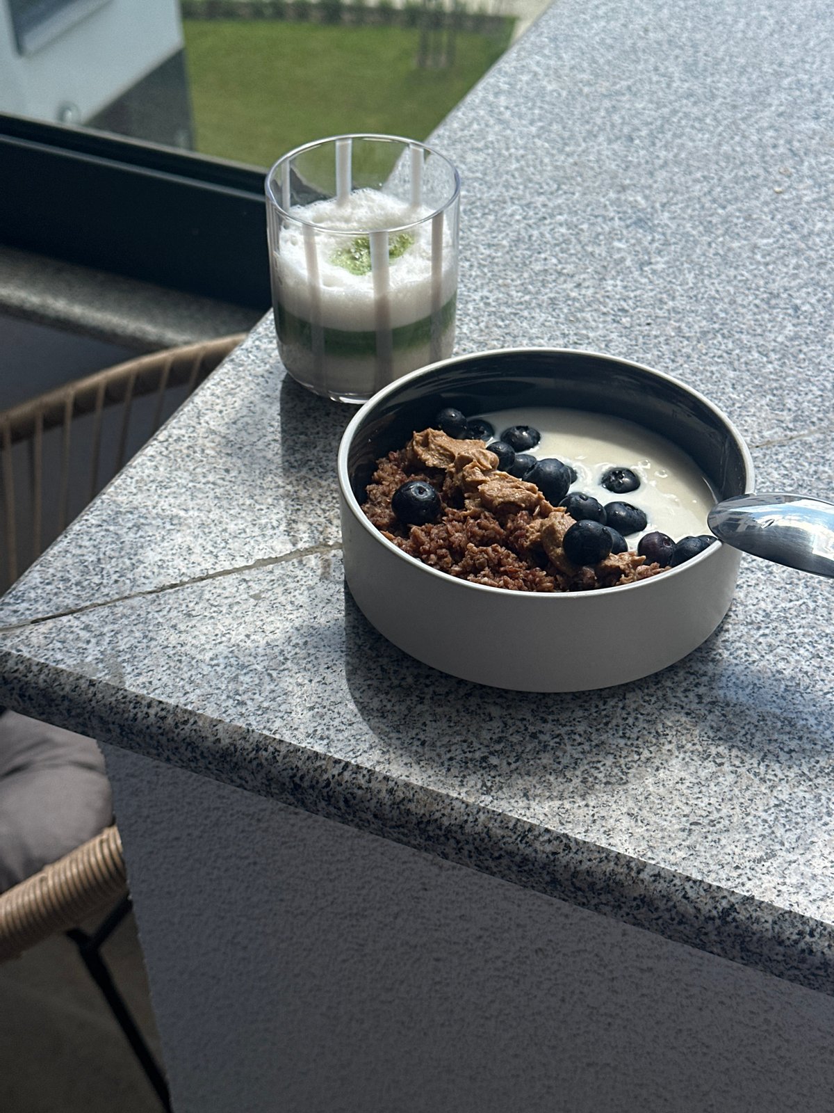 Morning breakfast bowl photographed in Sofia, Bulgaria