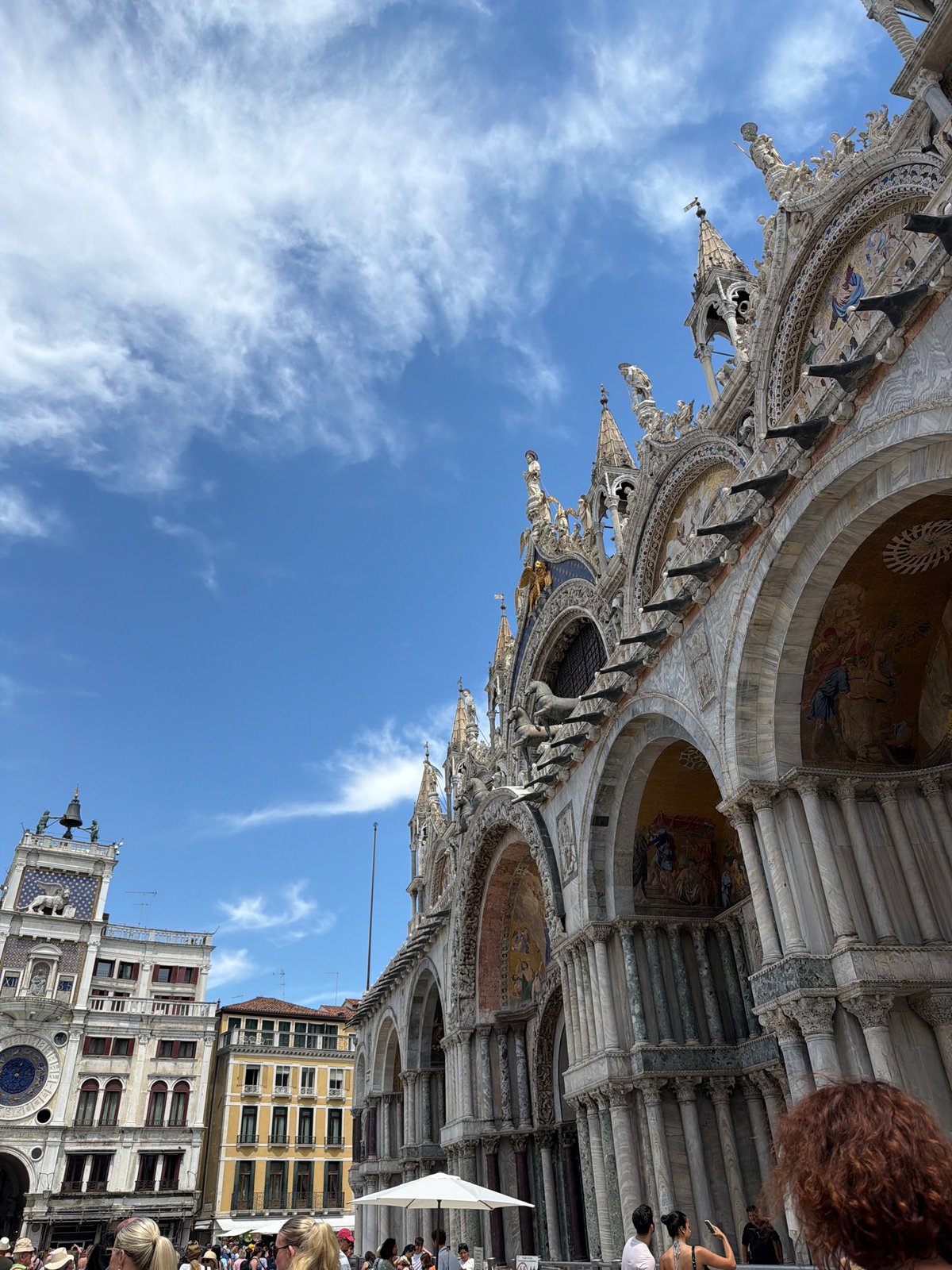 St. Mark's Basilica and Campanile on a sunny Venice morning
