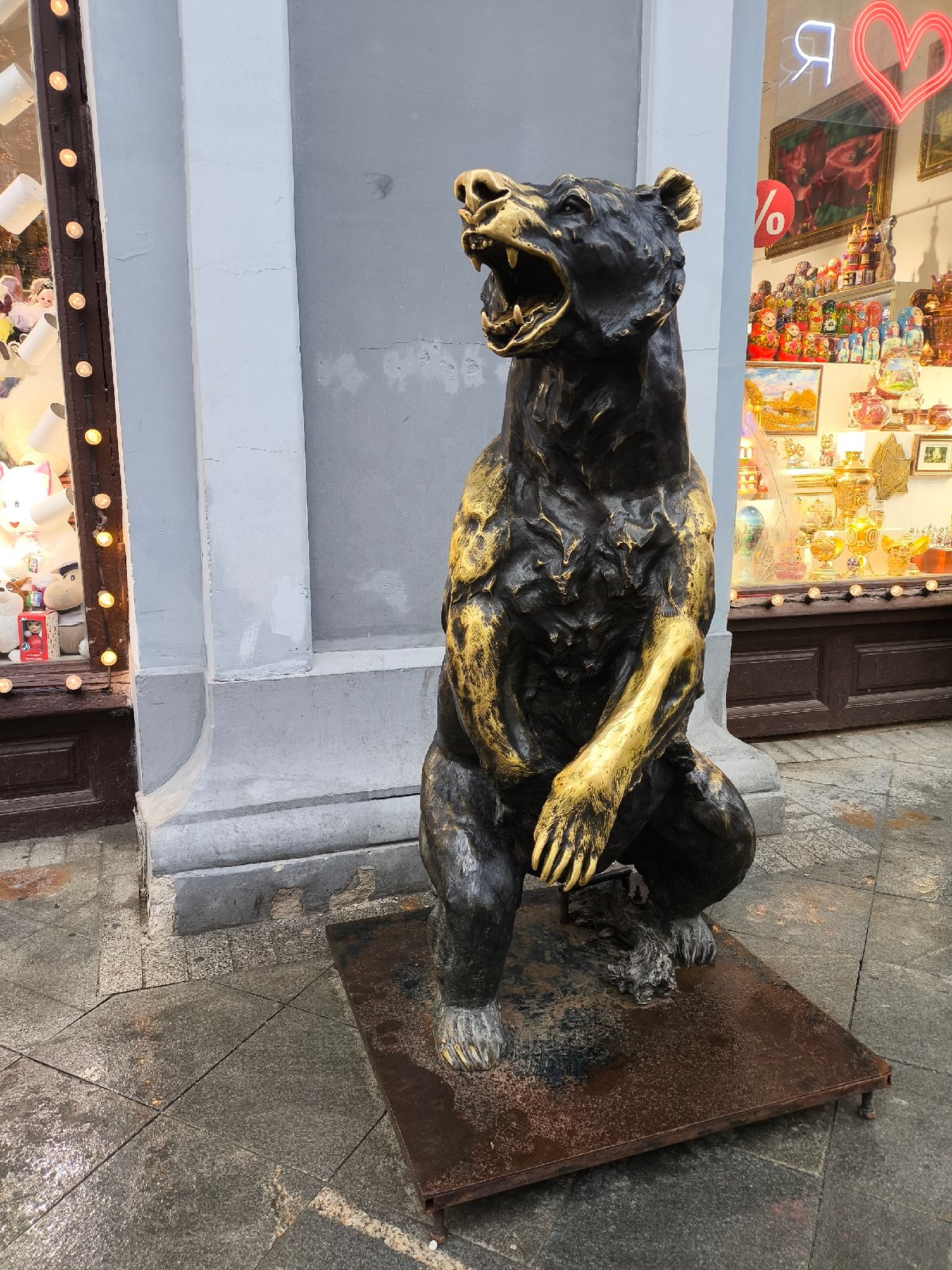 Tourist documents Red Square landmarks and Easter decorations in Moscow