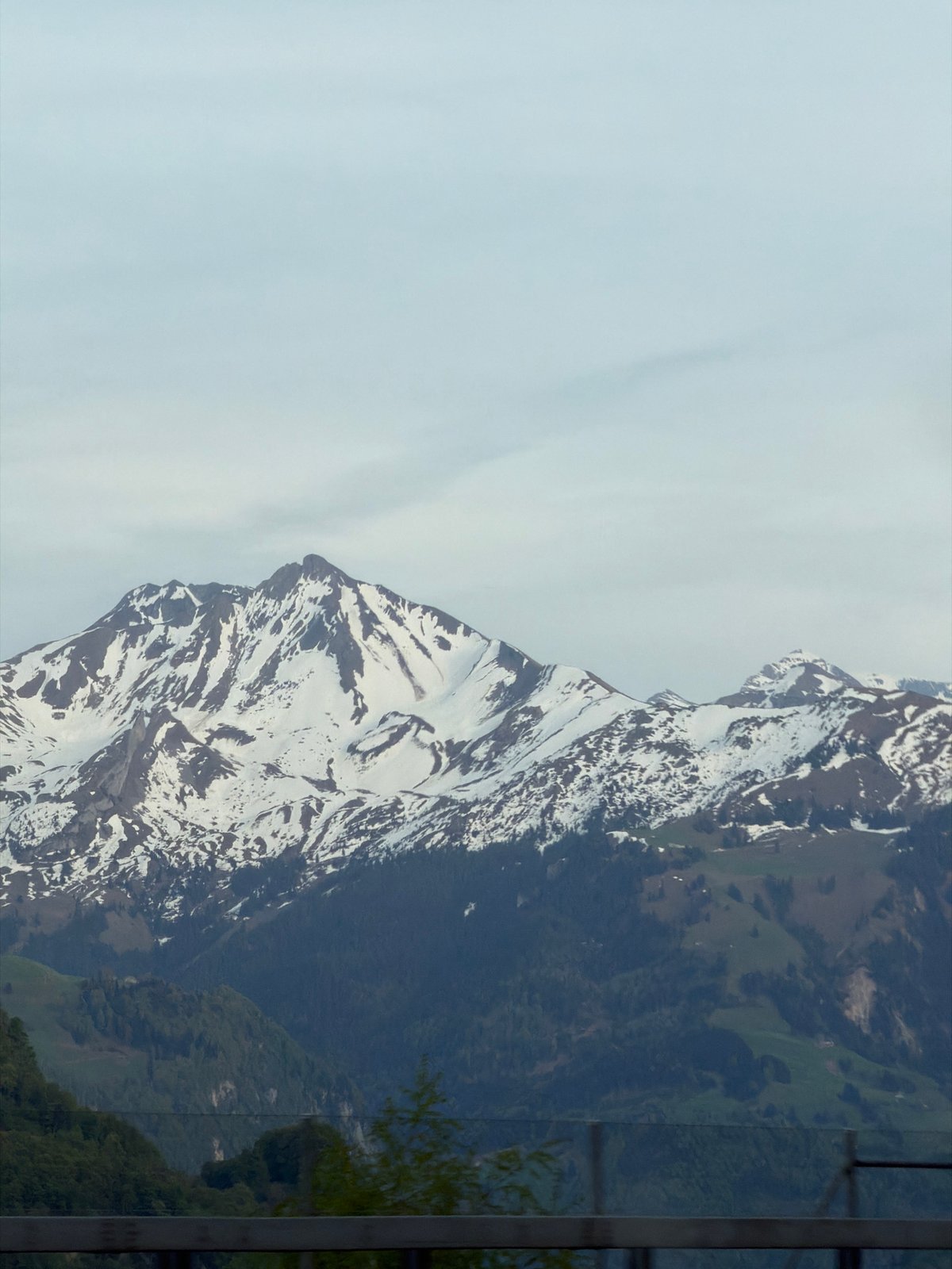 Overcast mountain landscape photographed in Horw, Switzerland