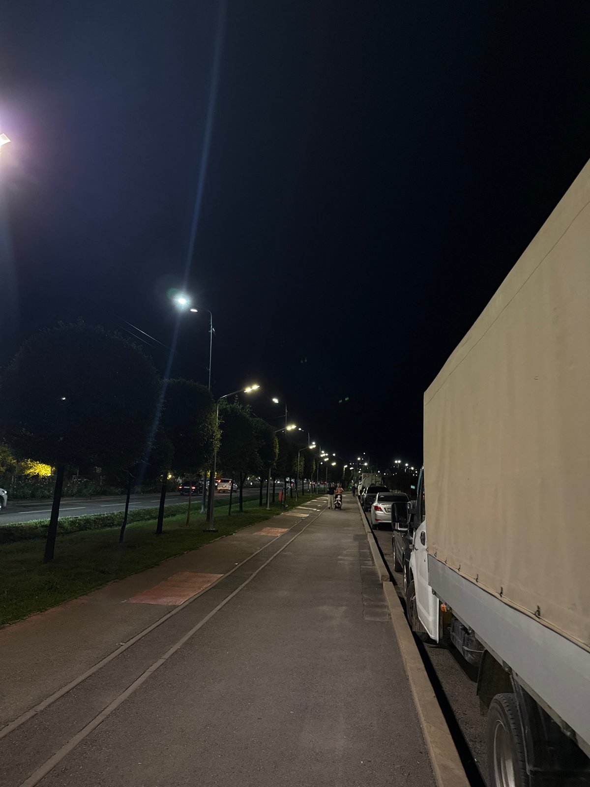 Summer night on the streets of Almaty