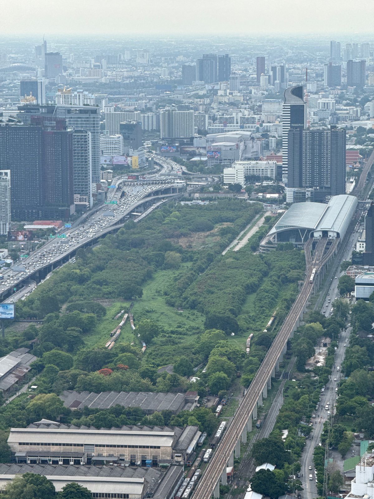 Aerial documentation captures Bangkok's dense urban development and infrastructure