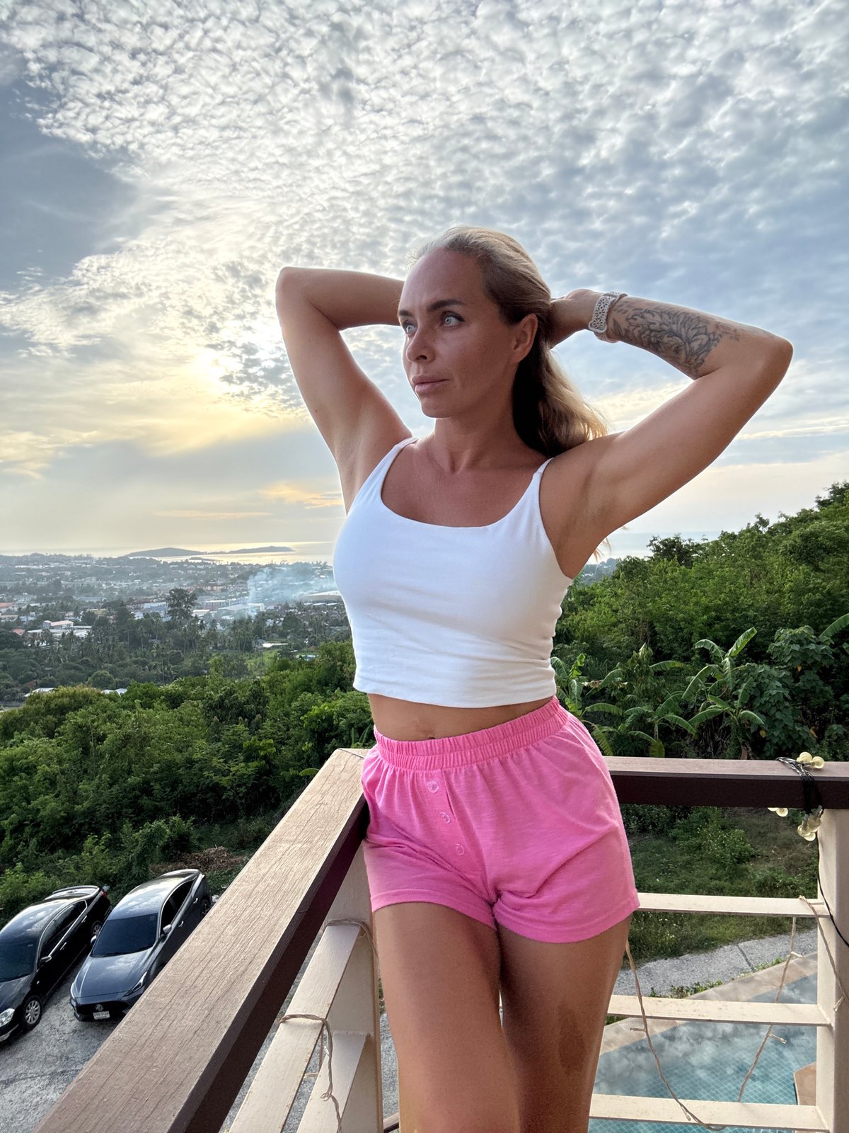 Relaxing on a Ko Samui balcony, July 2026