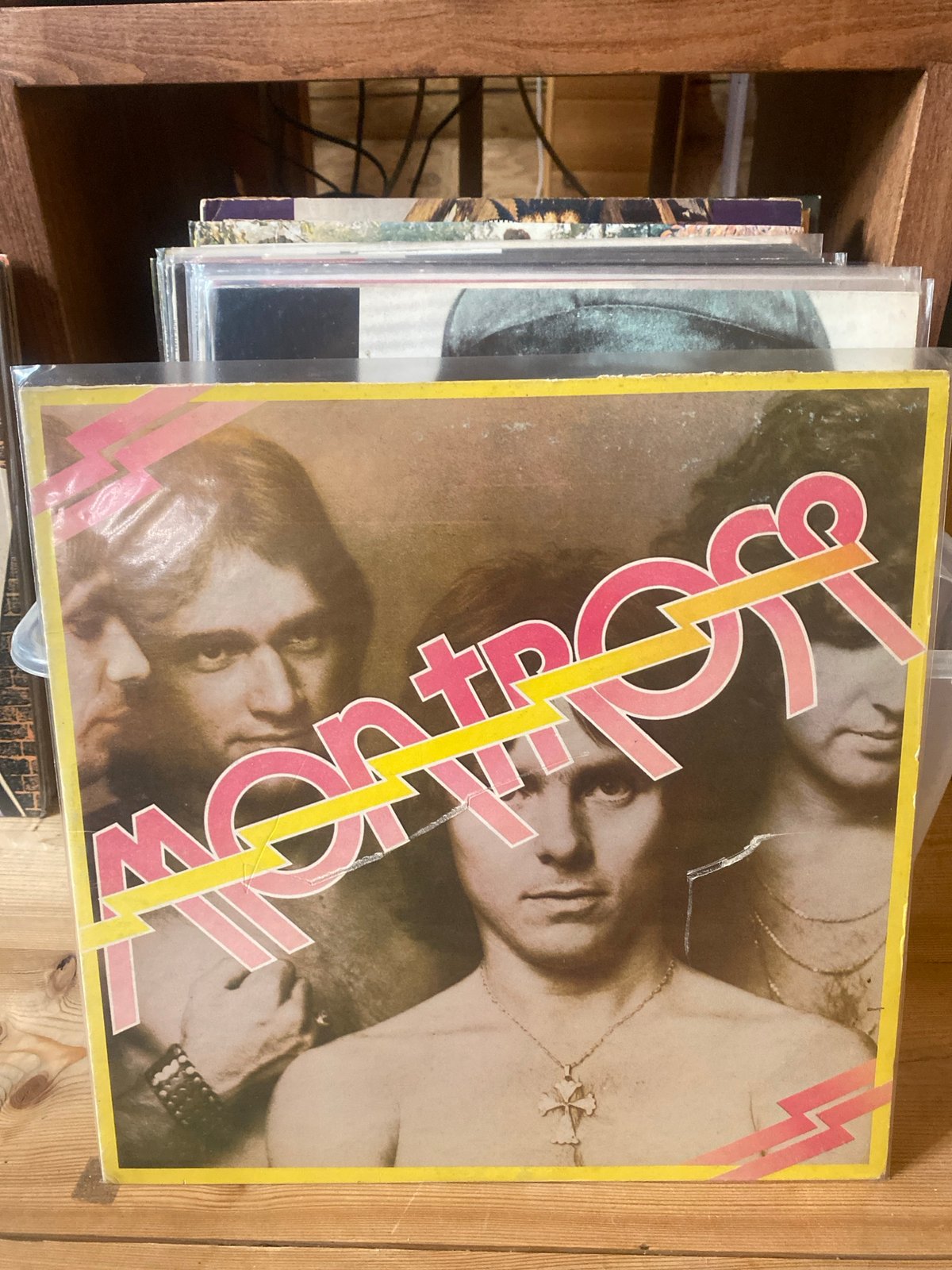 Vinyl record collection browsing session in rural Russia