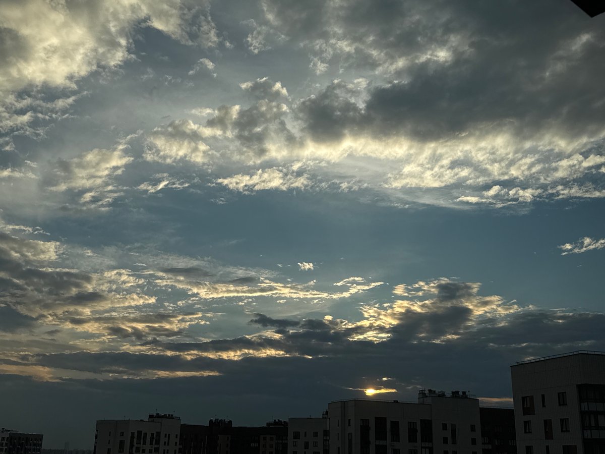 Stormy skies over Lyubertsy, clouds and breaking light