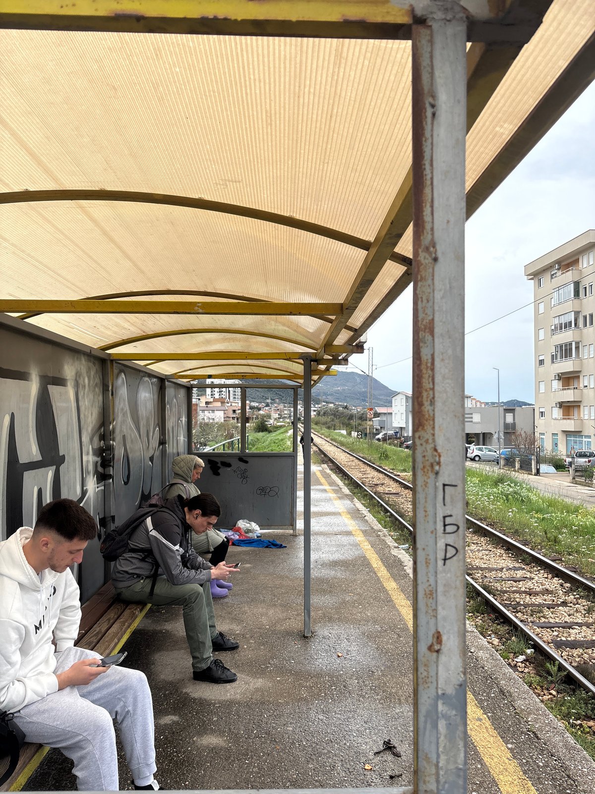 Morning train activity and daily life in Bar, Montenegro