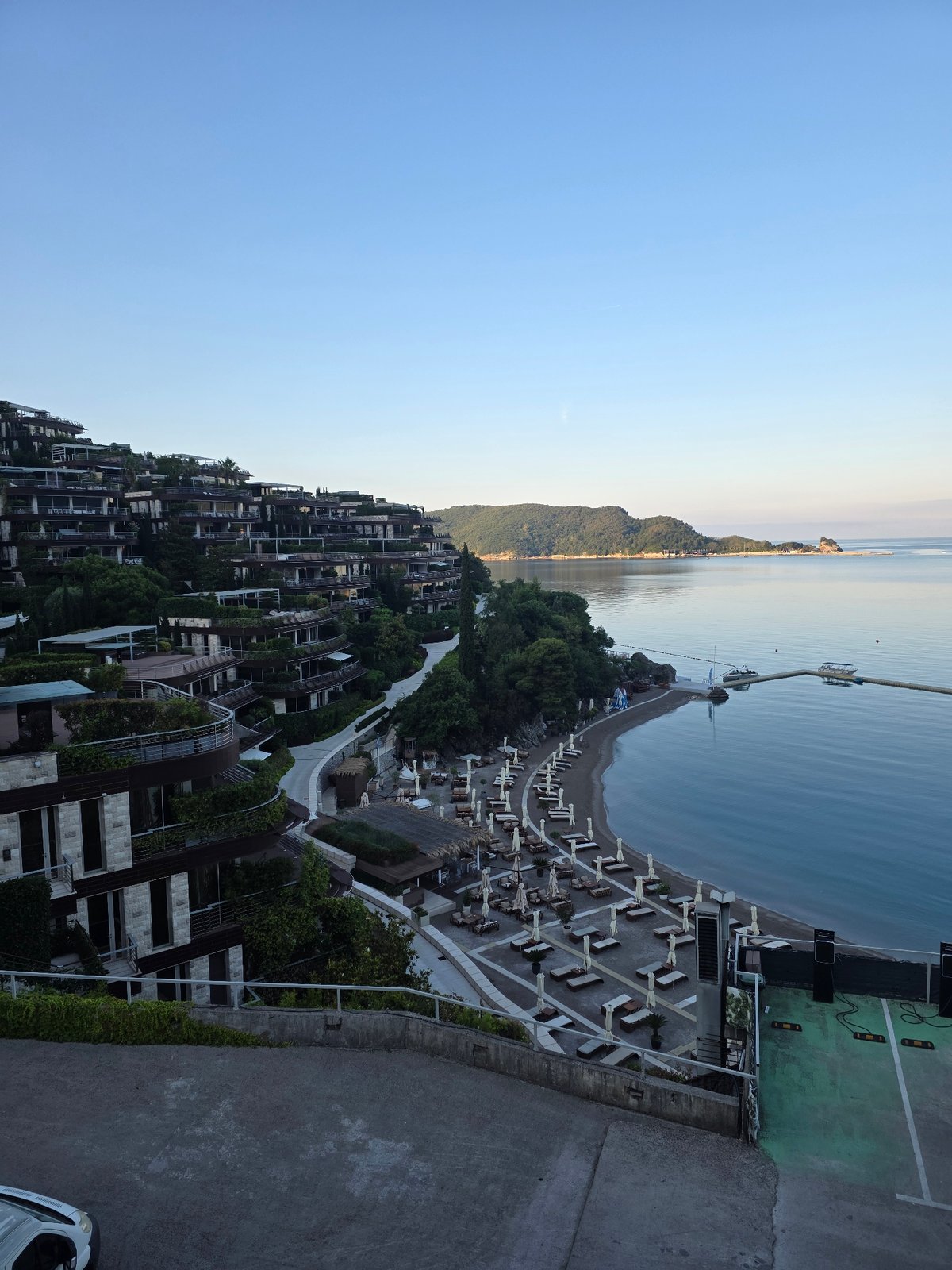 Dawn photography session captures Budva's coastal resort scenes