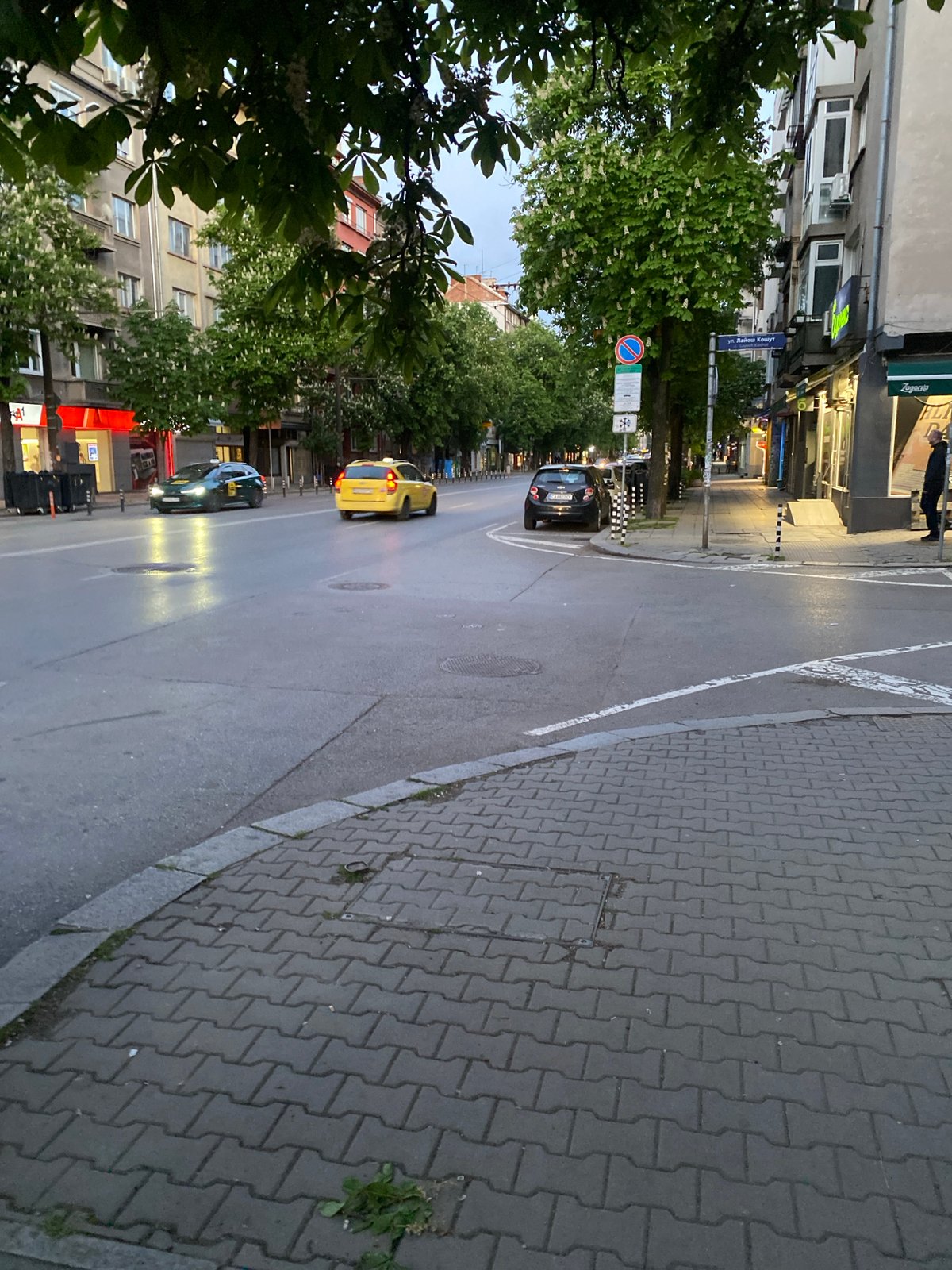 Ordinary Sofia street scenes captured during evening hours