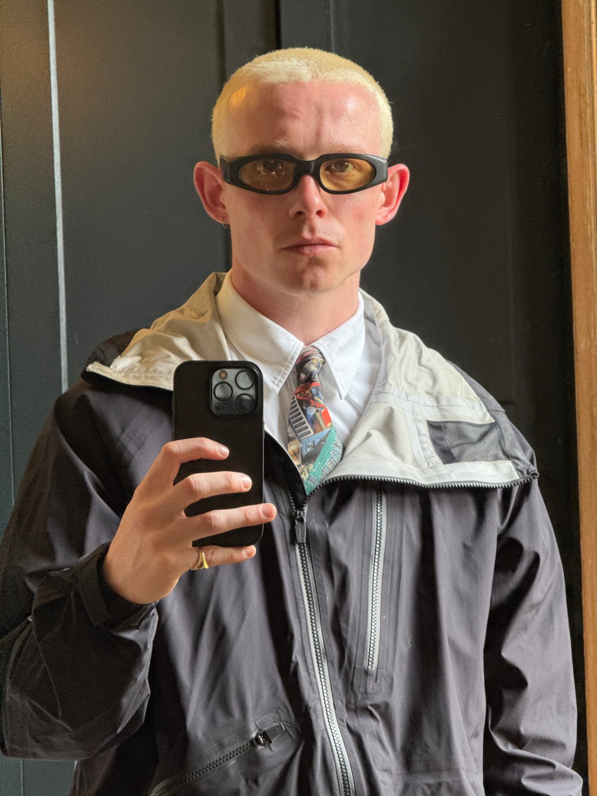 Person takes selfies indoors in London