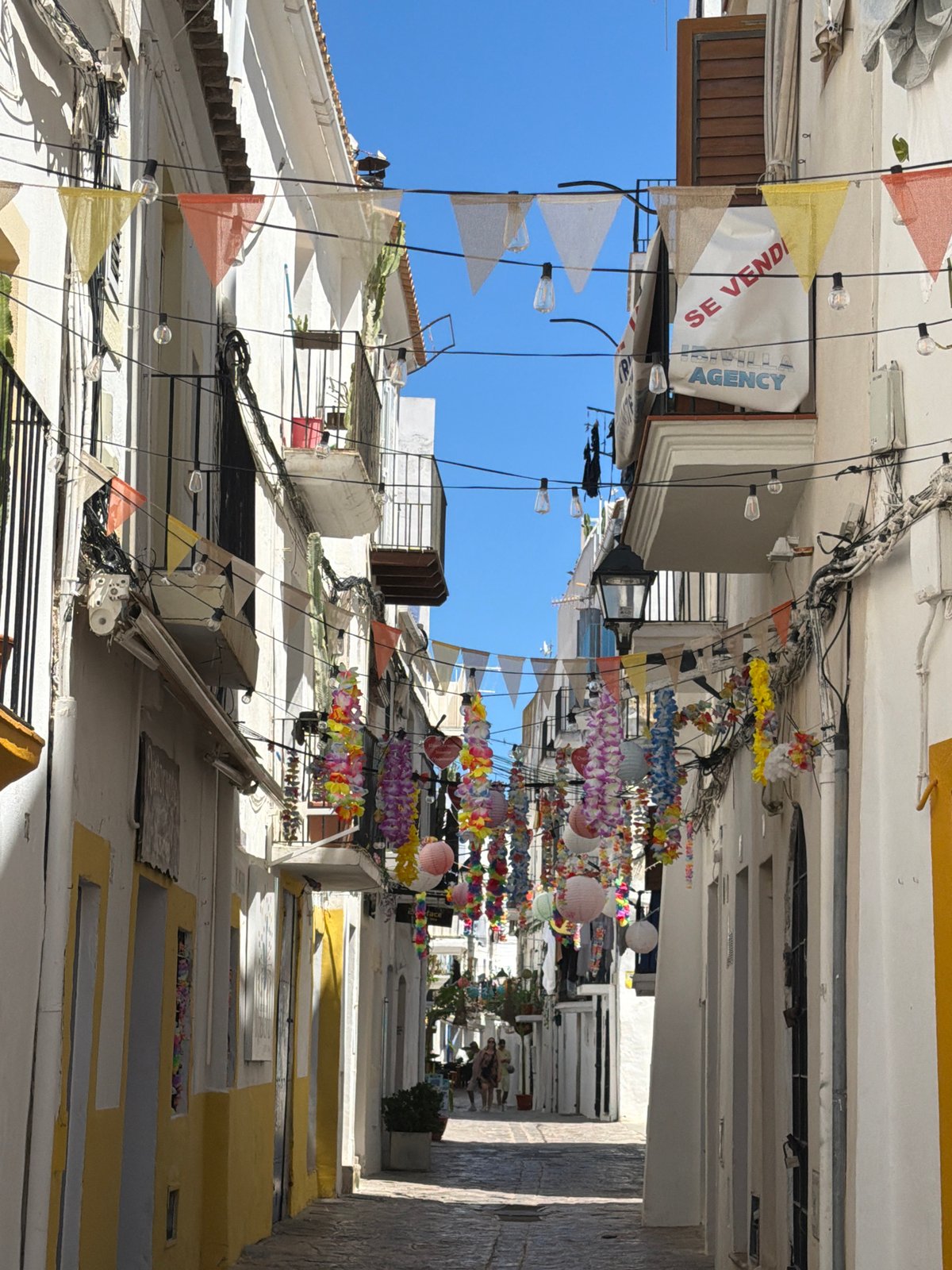 Narrow alleyway captured in Eivissa, Spain