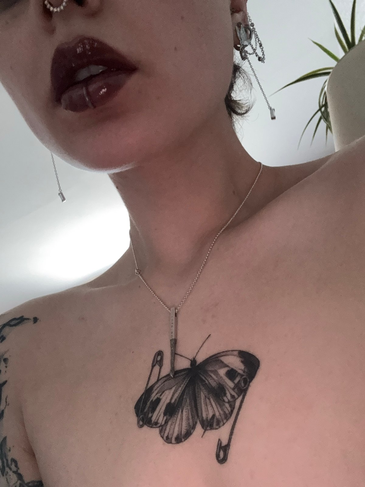 Pierced individual documents body modifications in Saint Petersburg bedroom