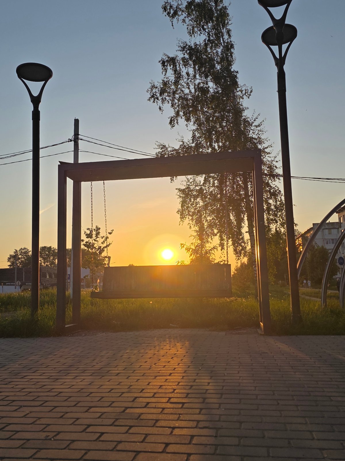 Sunset park scenes documented in Chaikovsky, Russia