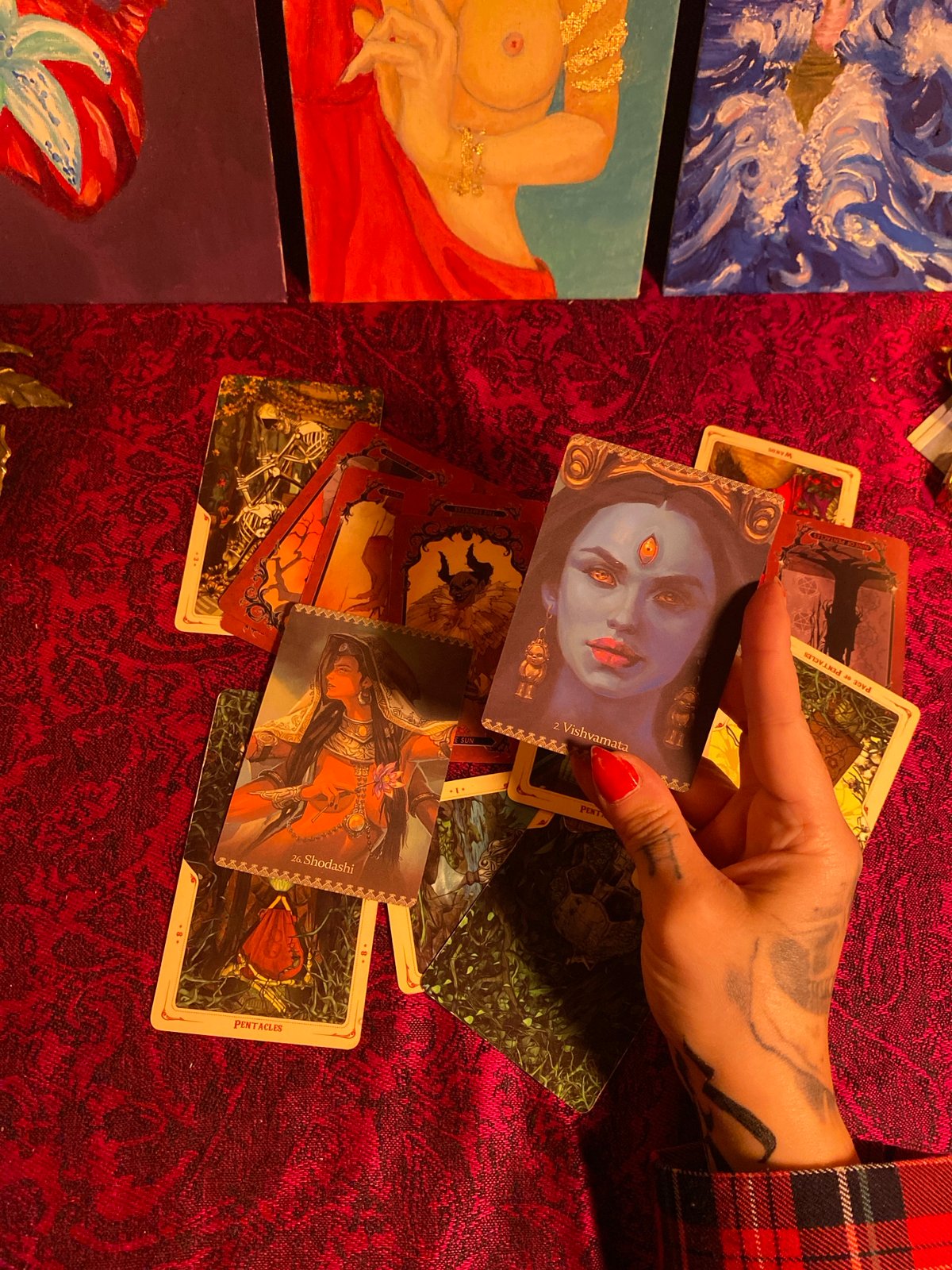 Tarot card reading session documented in Kunje, Montenegro