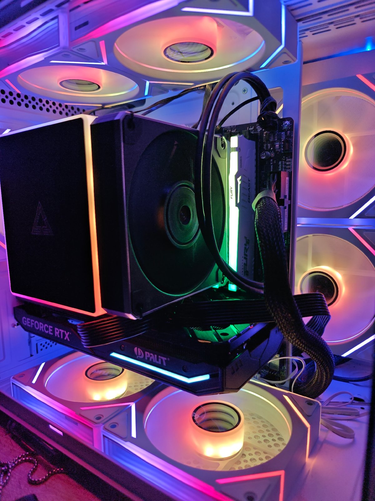 Computer enthusiast captures RGB gaming setup in Krasnoyarsk