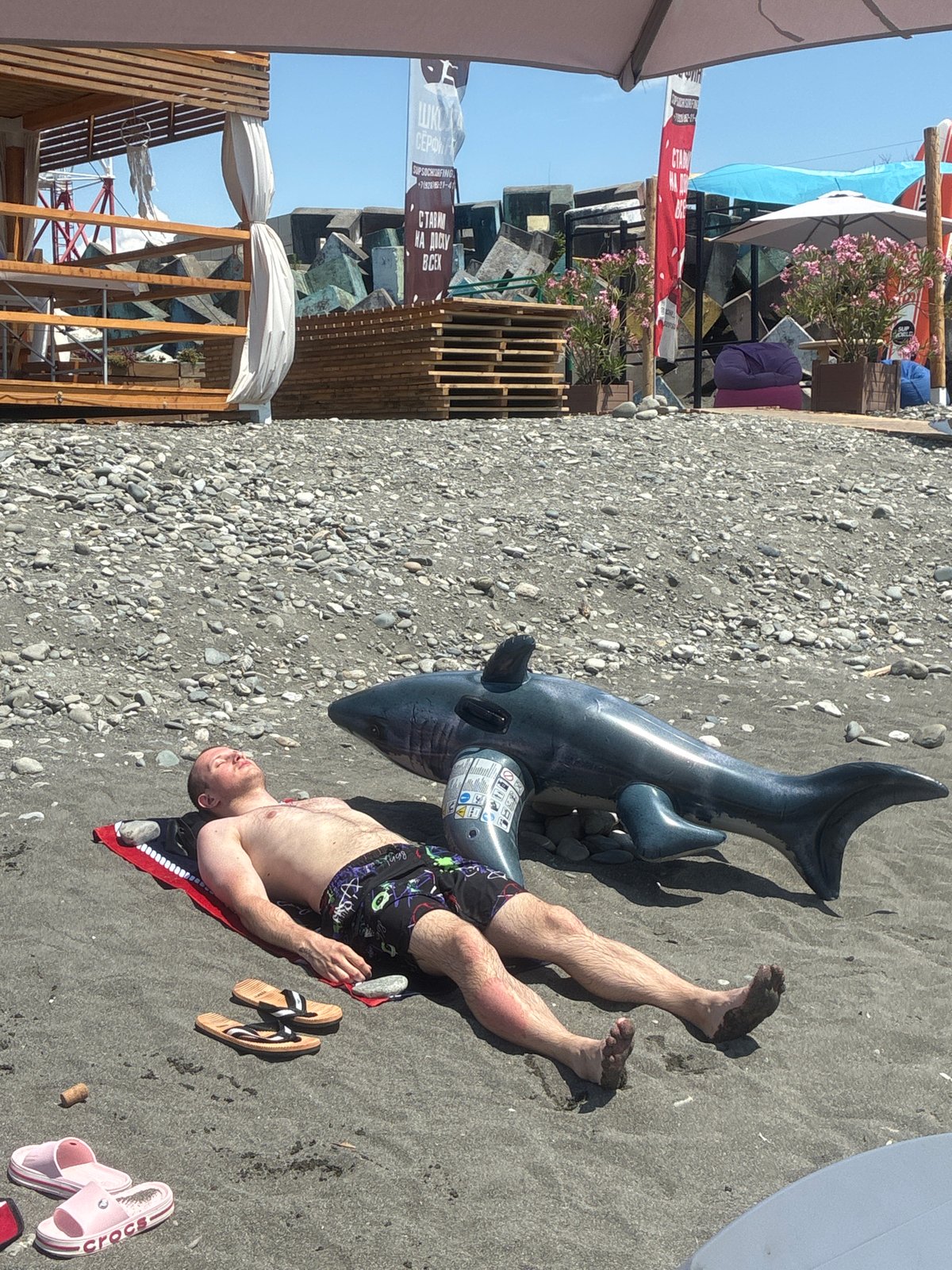 Summer beach and pool day at Sirius, Russia