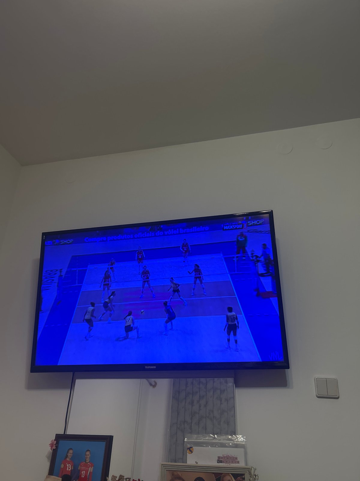 Home interior documented in Vidin, Bulgaria featuring mounted television