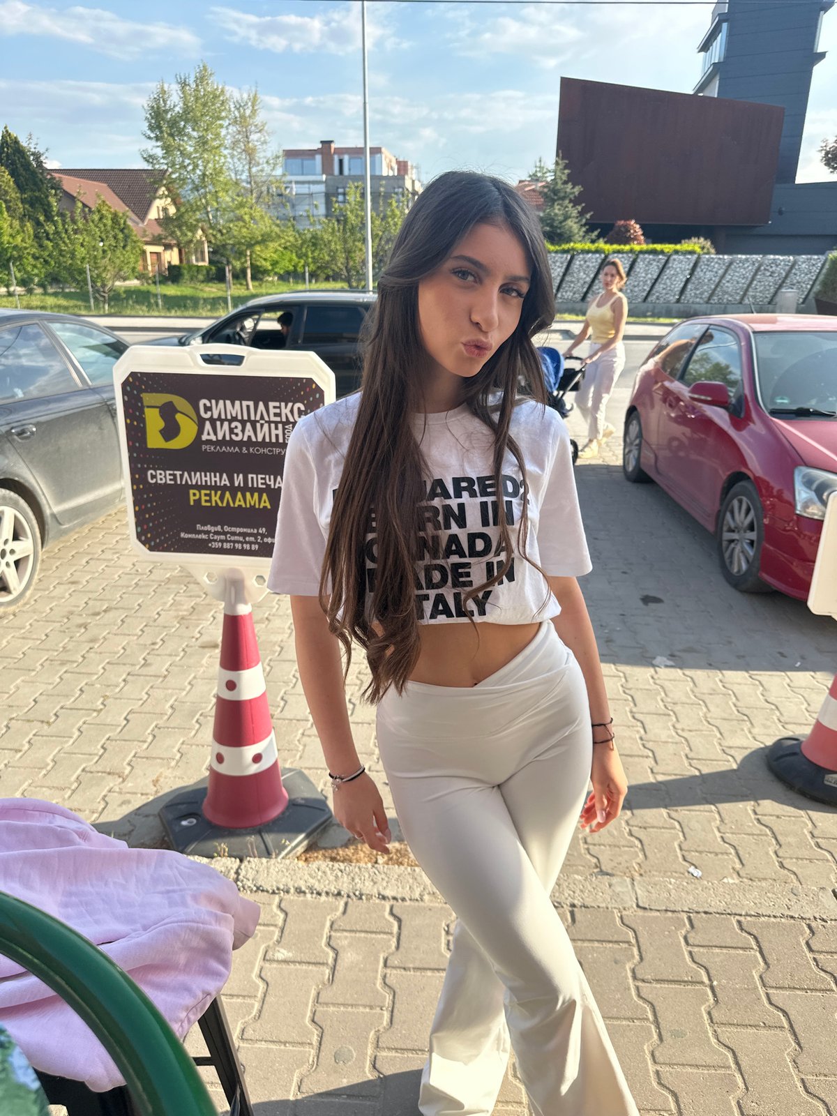 Young woman poses for photos around Plovdiv, Bulgaria