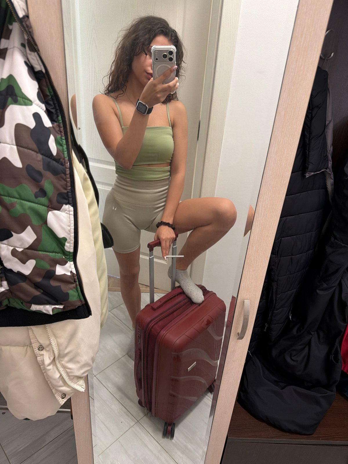 Personal photos document morning activities across multiple locations
