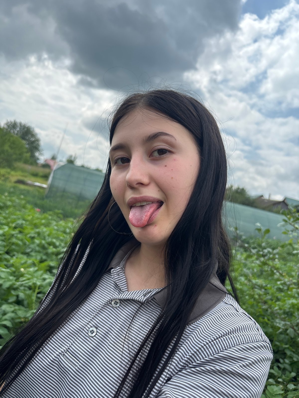 Summer afternoon in a Russian garden, selfies and raspberries