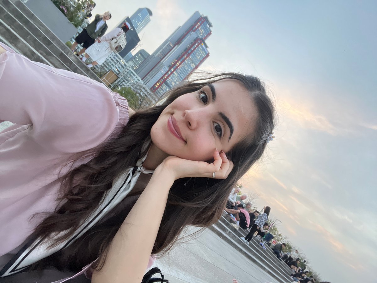 Woman takes selfie in Seoul