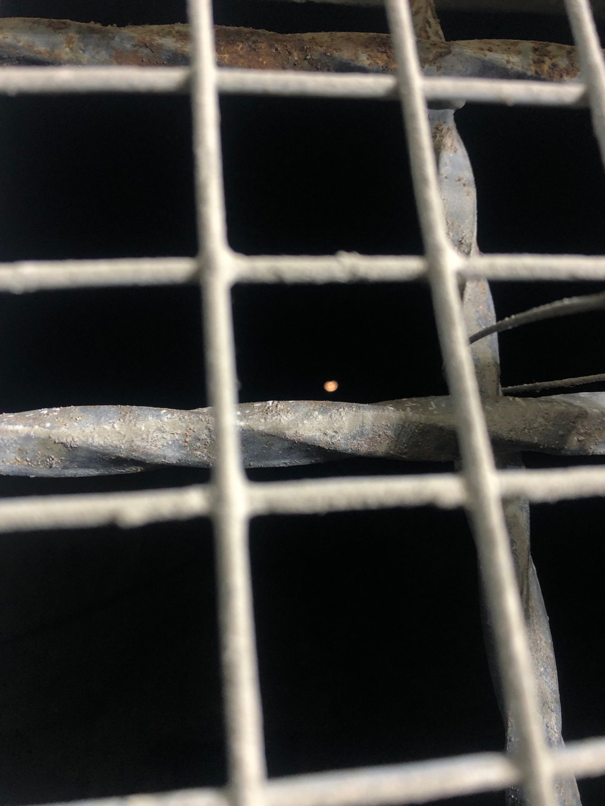 Metal grid photographed in close detail in Juan Griego